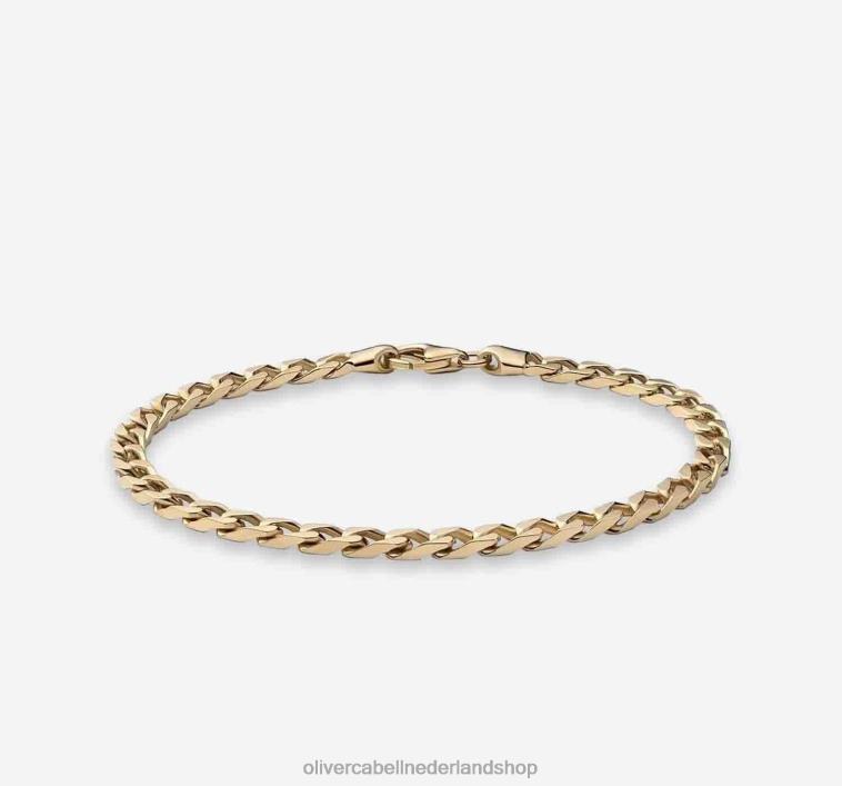 accessoires PTD2V226 goud Heren Oliver Cabell Cubaanse schakelarmband van 4 mm